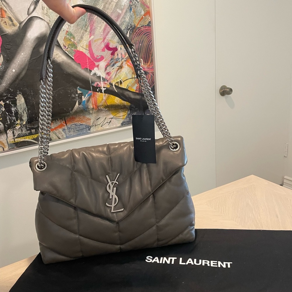 Brand new / never used YSL Puffer medium bag in concrete